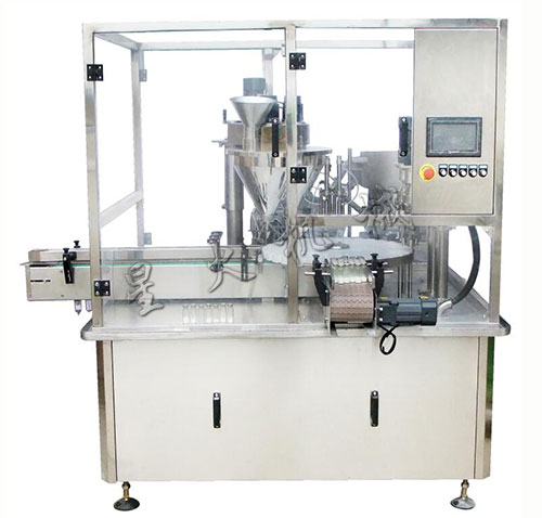 小瓶粉劑灌裝壓蓋生產(chǎn)線