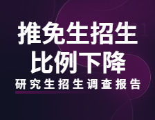 2021研究生招生調查報告：高校推免生招生比例下降，招生生源普遍缺額！