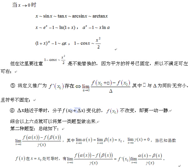 考研數學中的導數定義